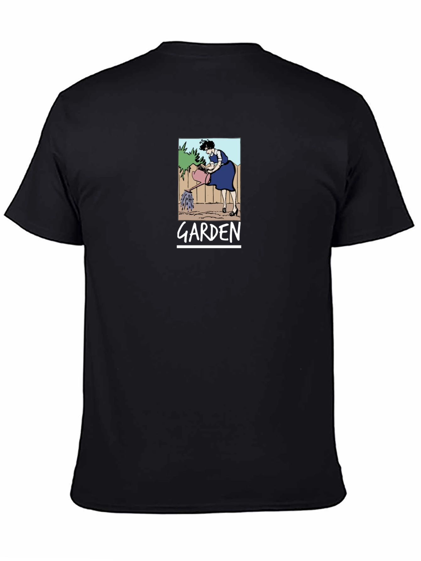 Garden Cartoon Graphic T-Shirt Black