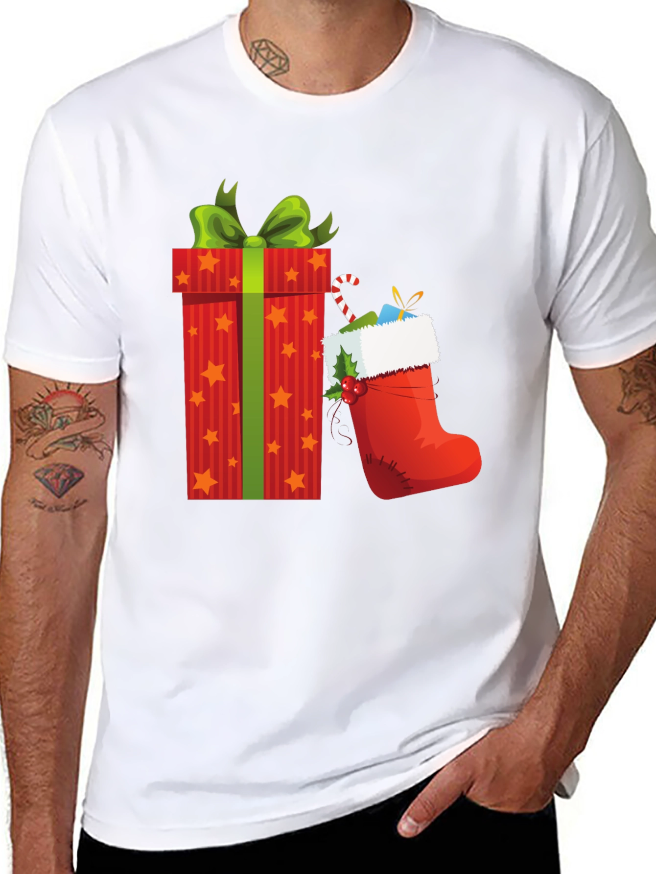 Festive Christmas Gift and Stocking T-Shirt