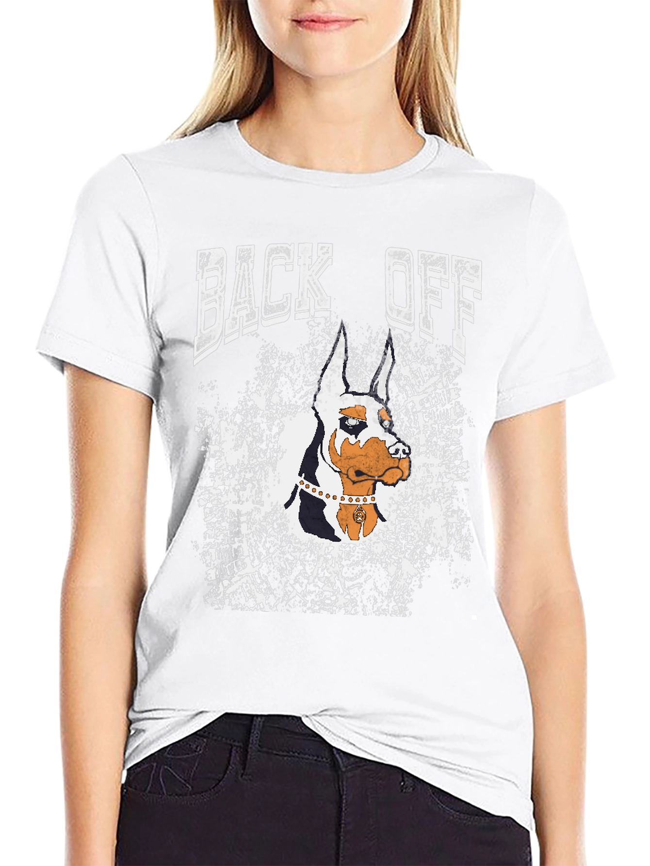 Back Off Doberman Graphic T-Shirt - Black