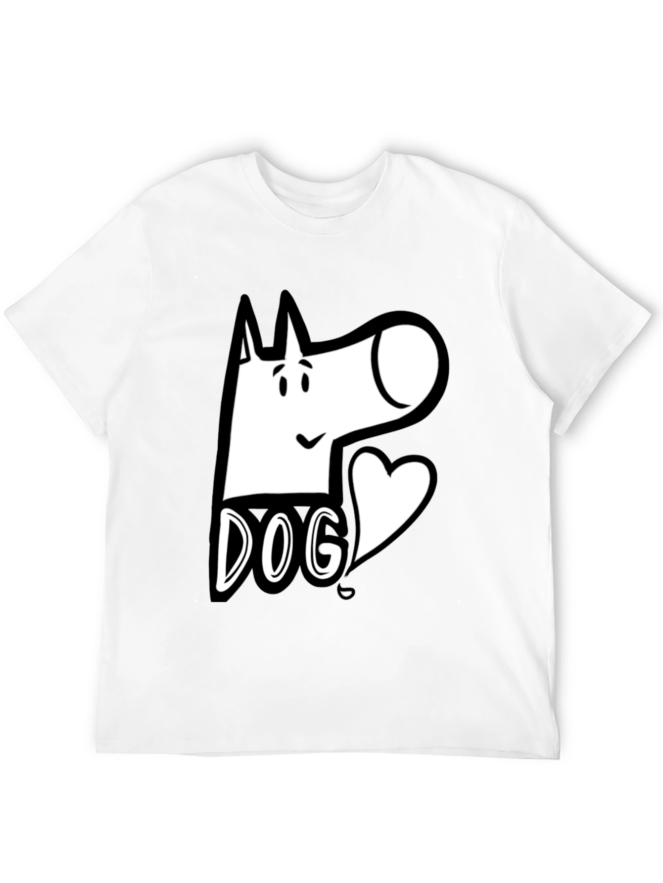 Dog Graphic Tee - Cute Cartoon Design Black T-Shirt