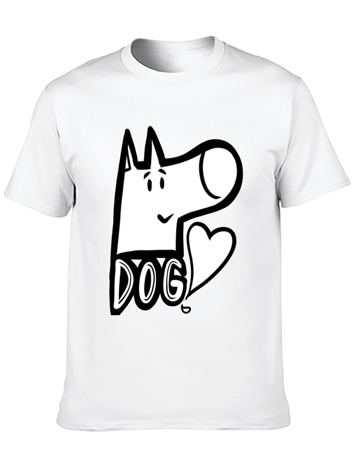 Dog Graphic Tee - Cute Cartoon Design Black T-Shirt