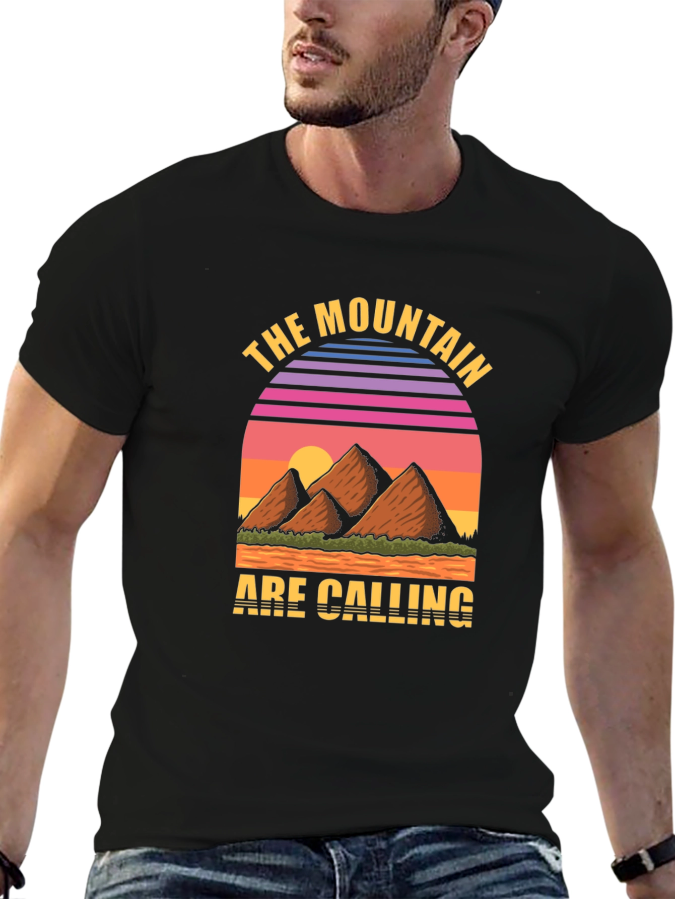 The Mountain Are Calling Black T-Shirt