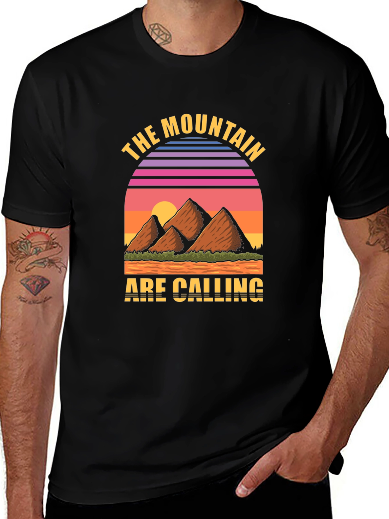 The Mountain Are Calling Black T-Shirt