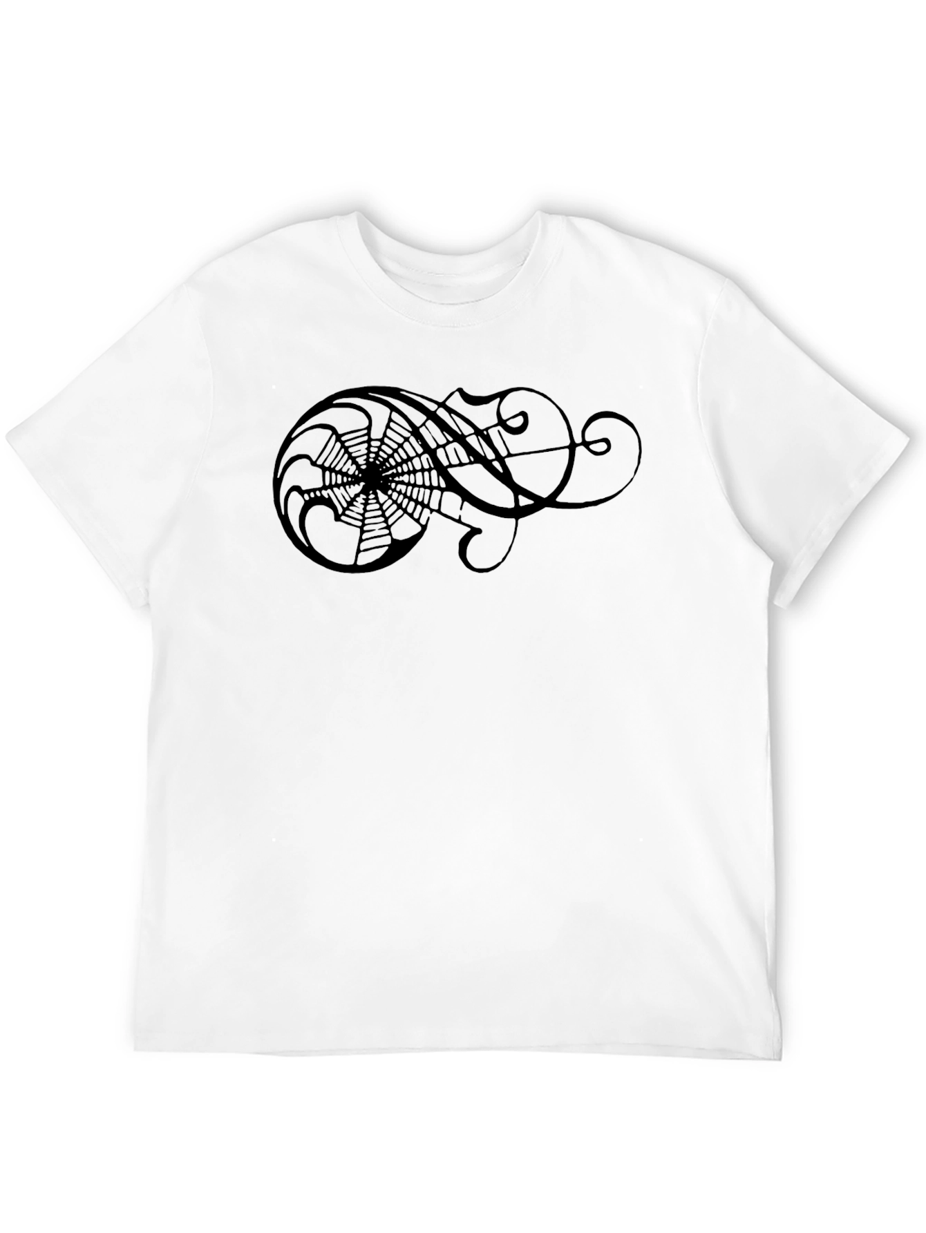 Black T-Shirt with Artistic Spiderweb Design