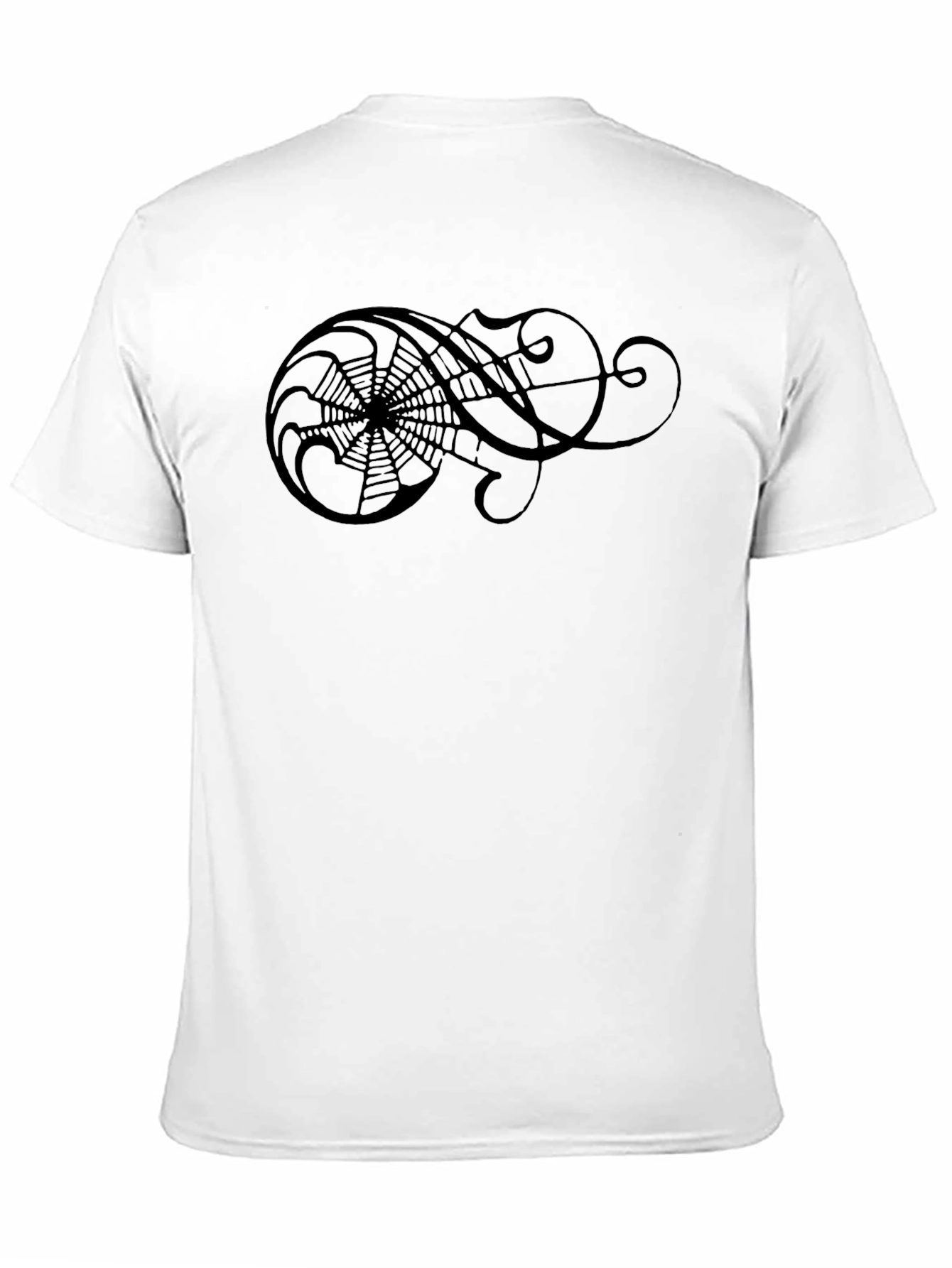 Black T-Shirt with Artistic Spiderweb Design