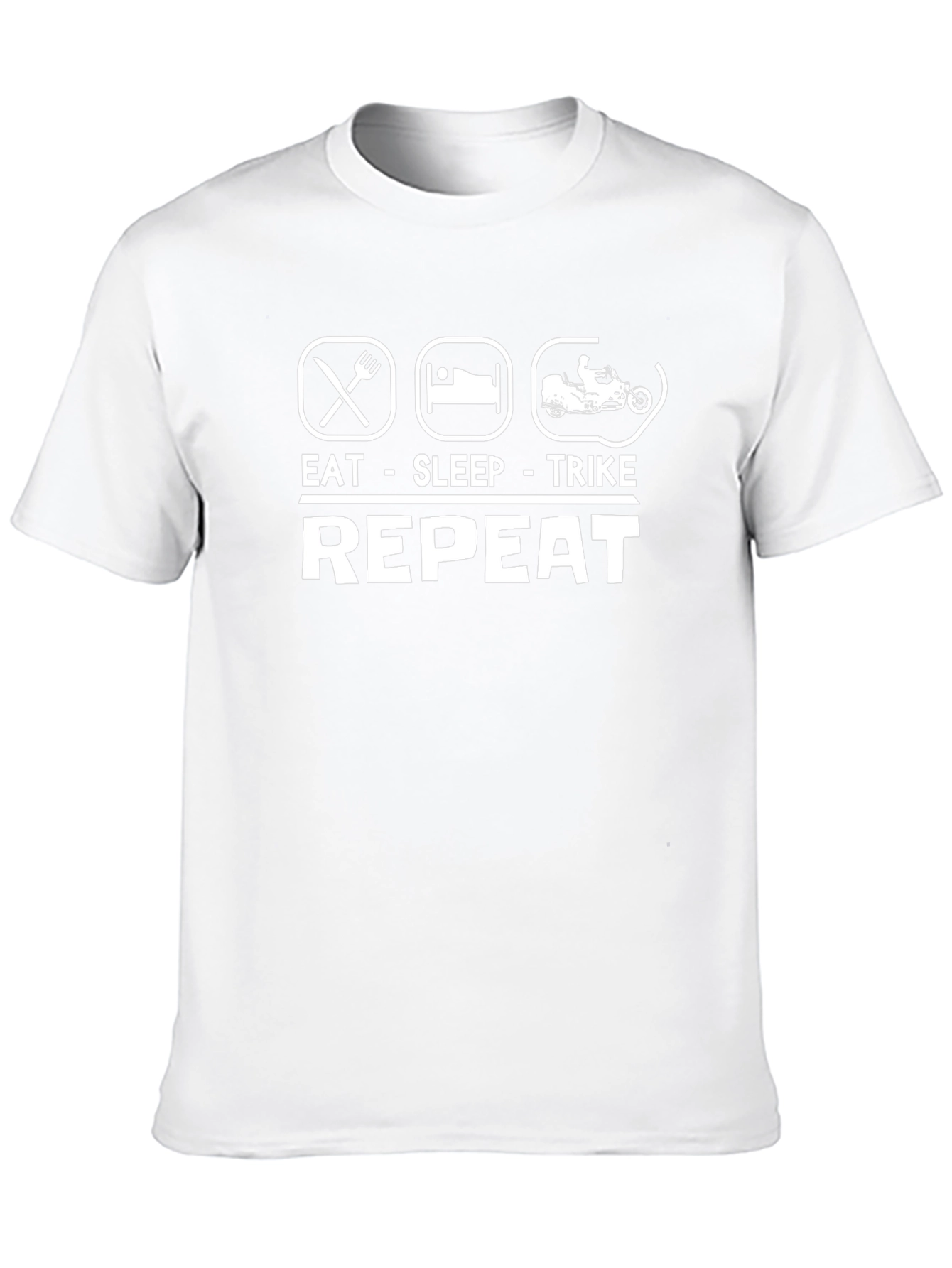 Eat Sleep Trike Repeat - Black Cotton T-Shirt