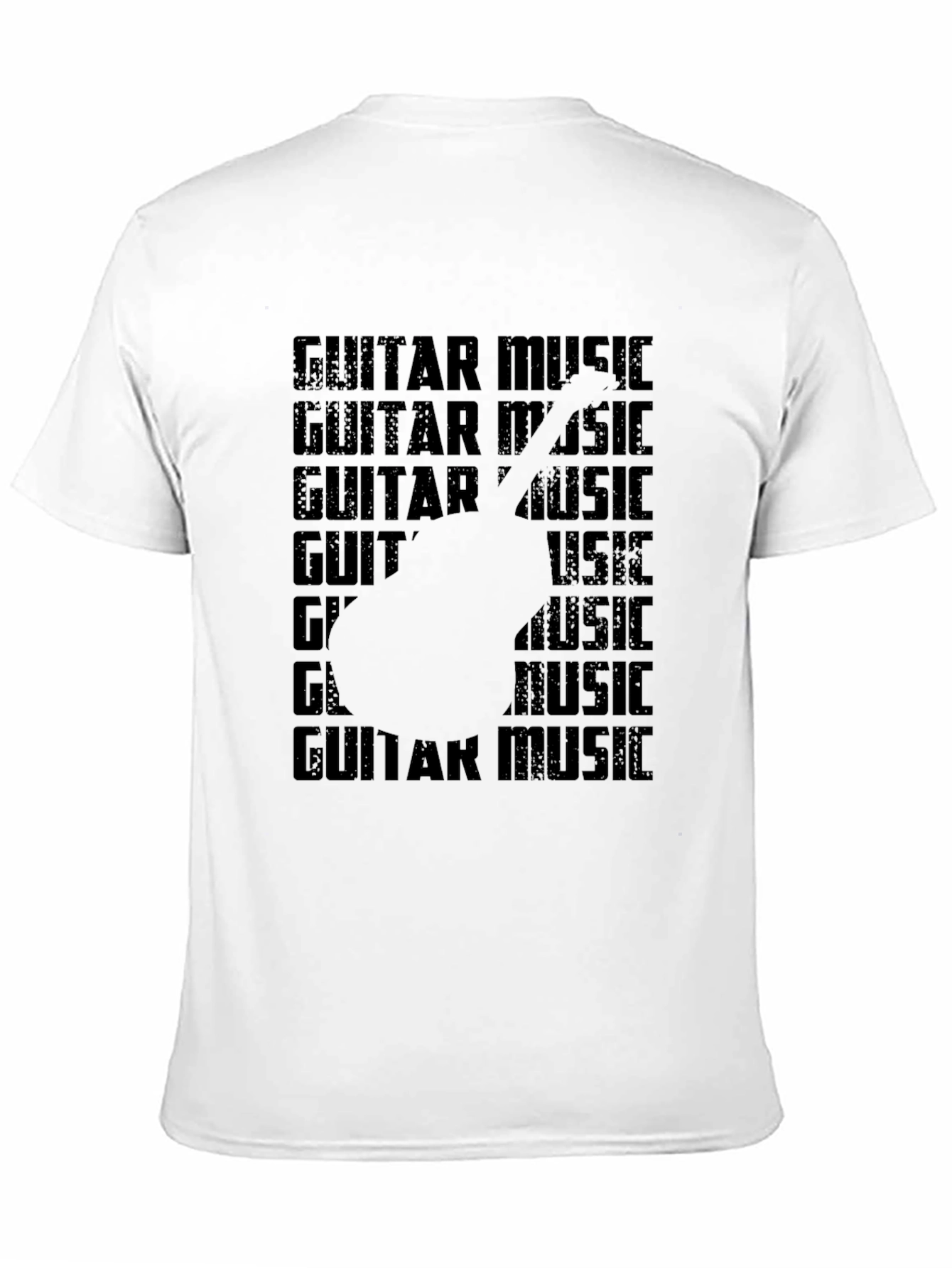 Guitar Music Graphic Tee - Black Casual T-Shirt