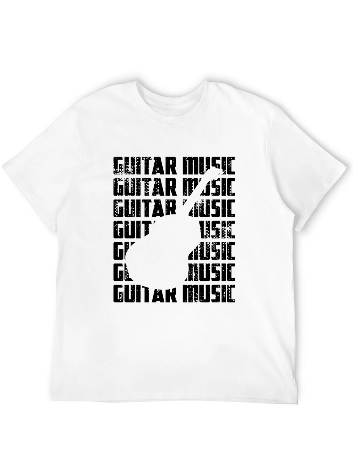 Guitar Music Graphic Tee - Black Casual T-Shirt
