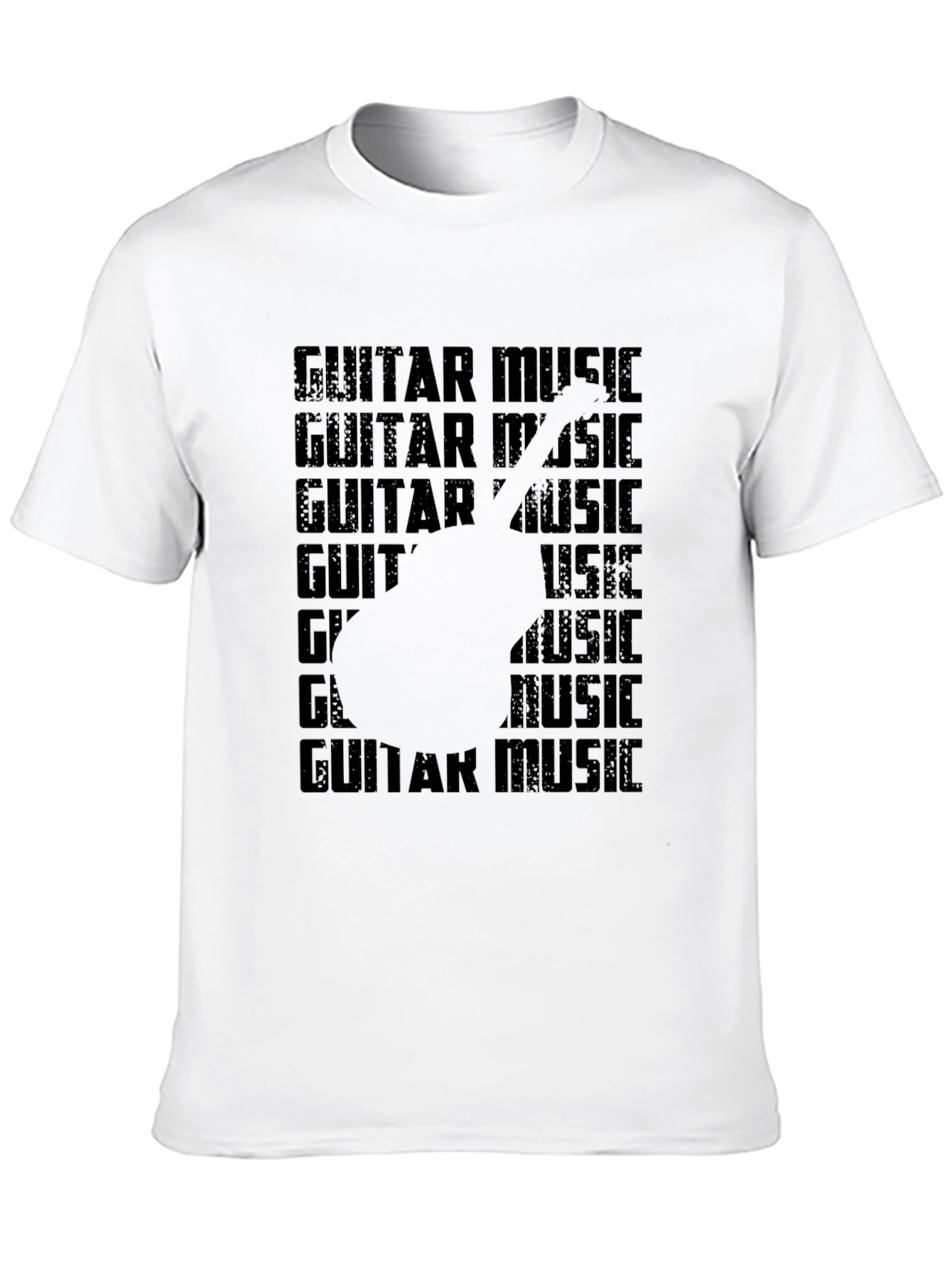 Guitar Music Graphic Tee - Black Casual T-Shirt