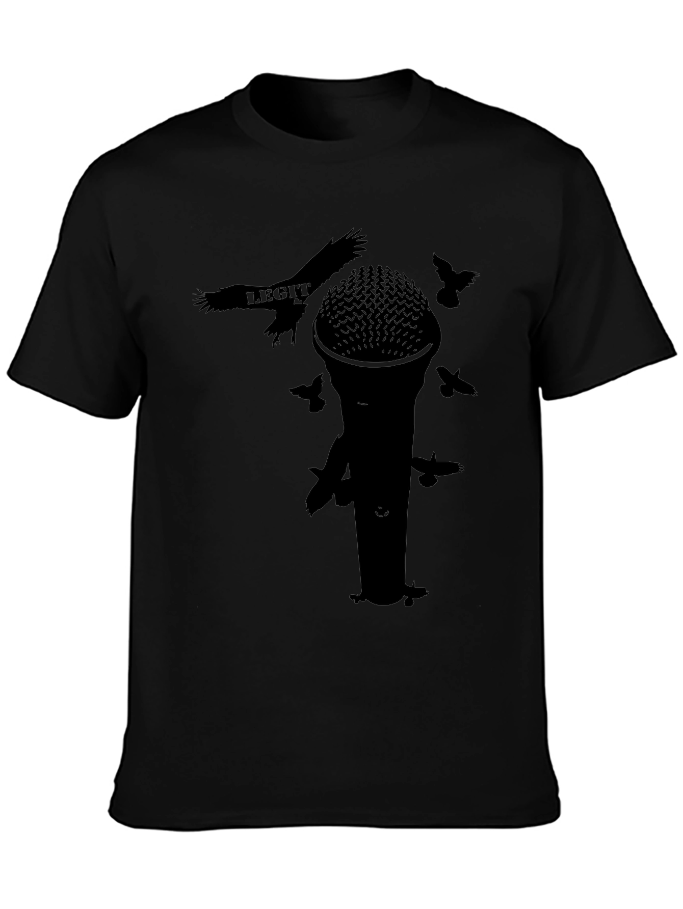 Mic & Birds Black Graphic T-Shirt