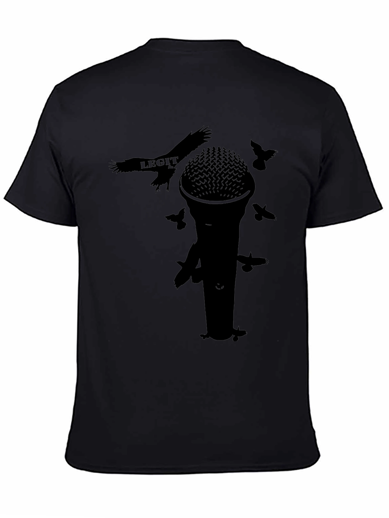 Mic & Birds Black Graphic T-Shirt