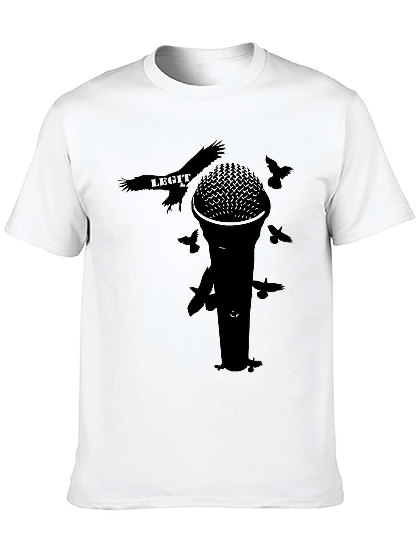 Mic & Birds Black Graphic T-Shirt