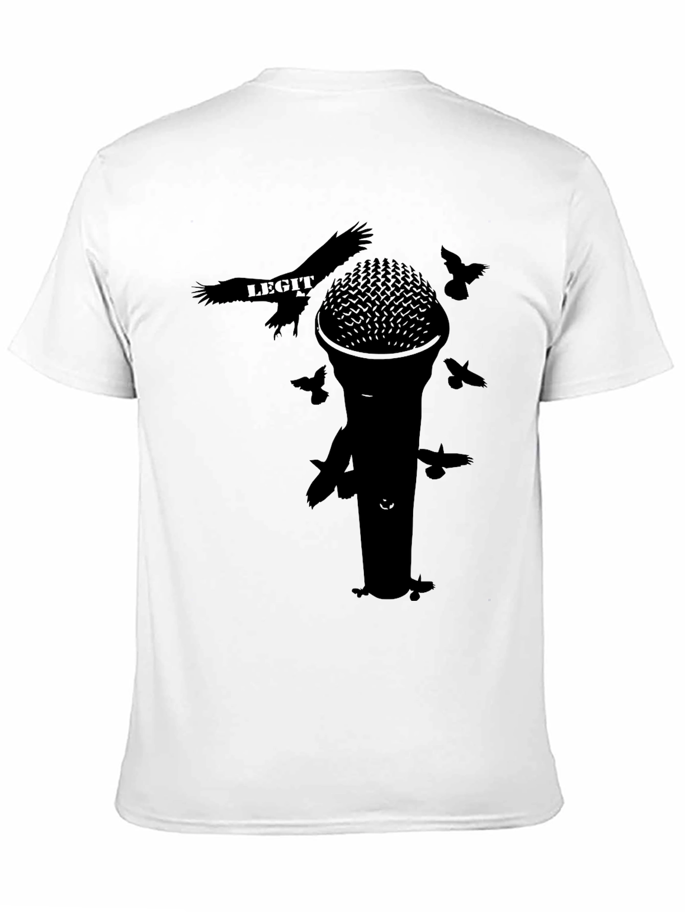 Mic & Birds Black Graphic T-Shirt