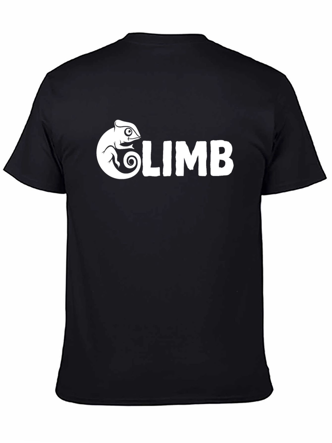 Climb Chameleon Graphic Tee - Black Cotton T-Shirt