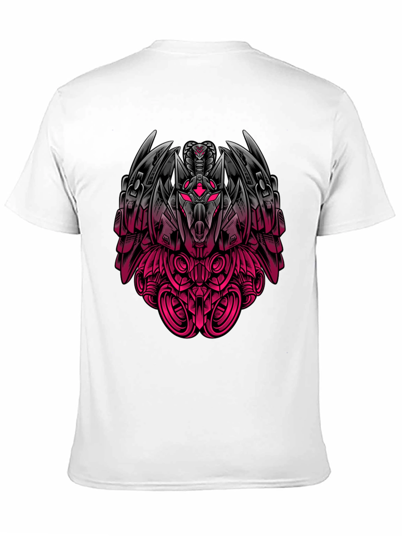 Robot Snake Graphic Print Black T-Shirt