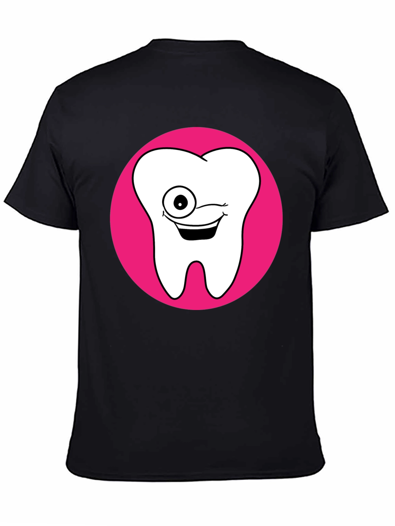 Funny Tooth Graphic Tee - Black Cotton T-Shirt