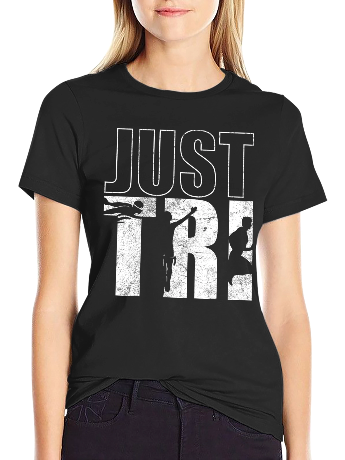 Just Tri It Black T-Shirt