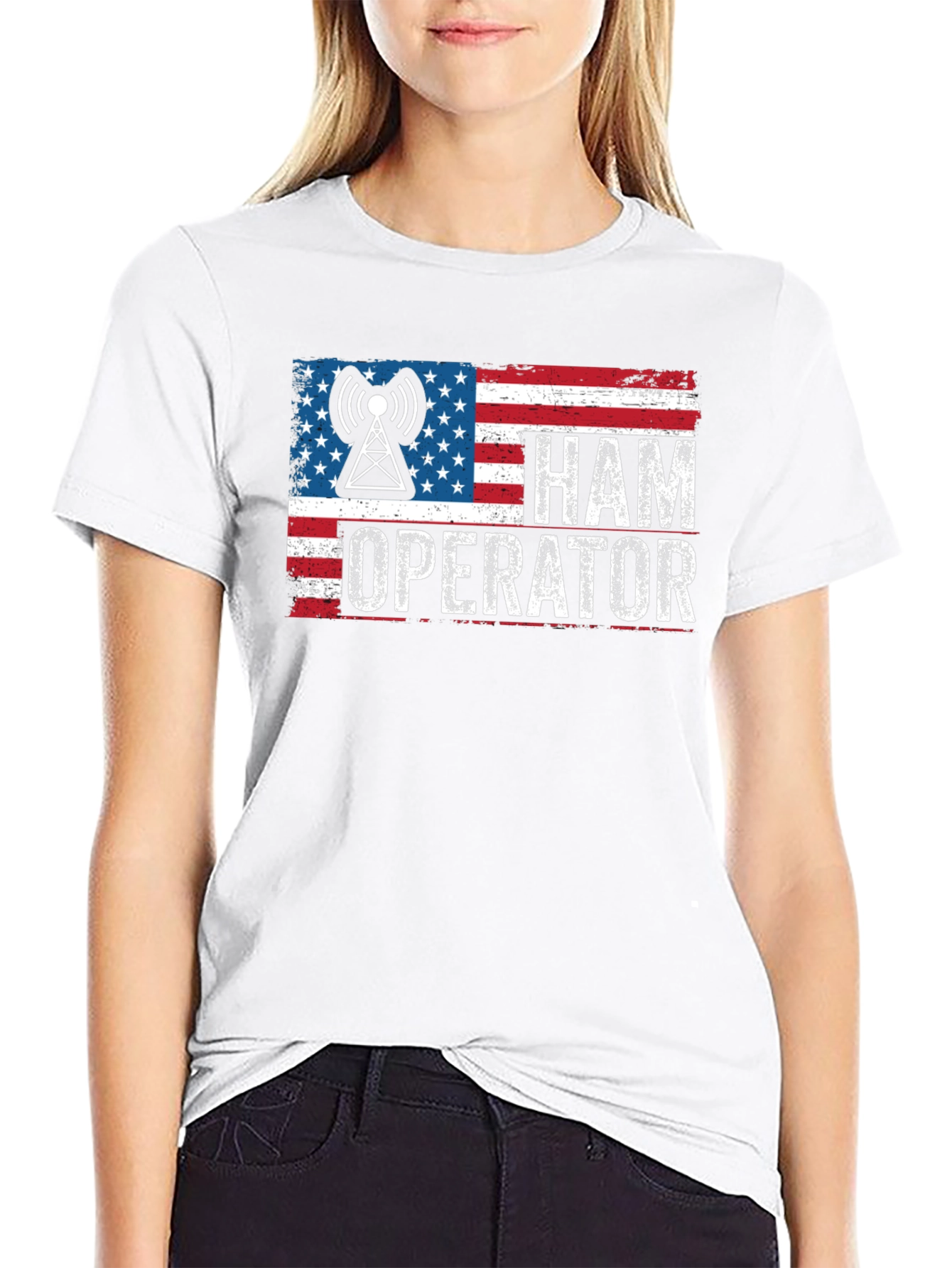 Ham Operator American Flag Graphic Tee