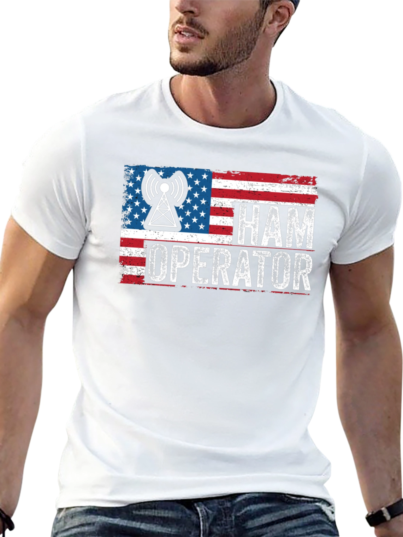 Ham Operator American Flag Graphic Tee