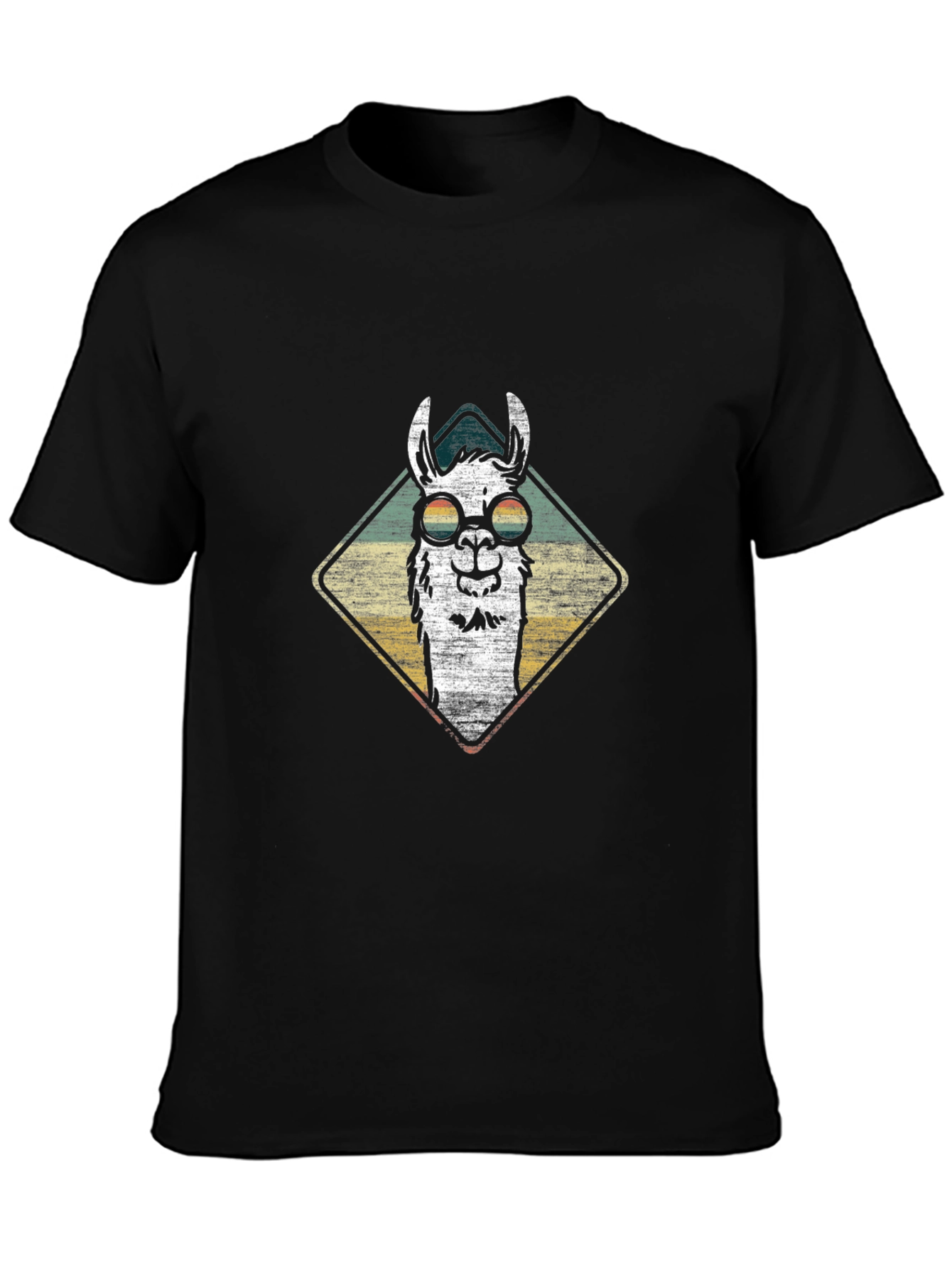 Cool Llama Graphic Tee - Stylish Mens Black T-Shirt