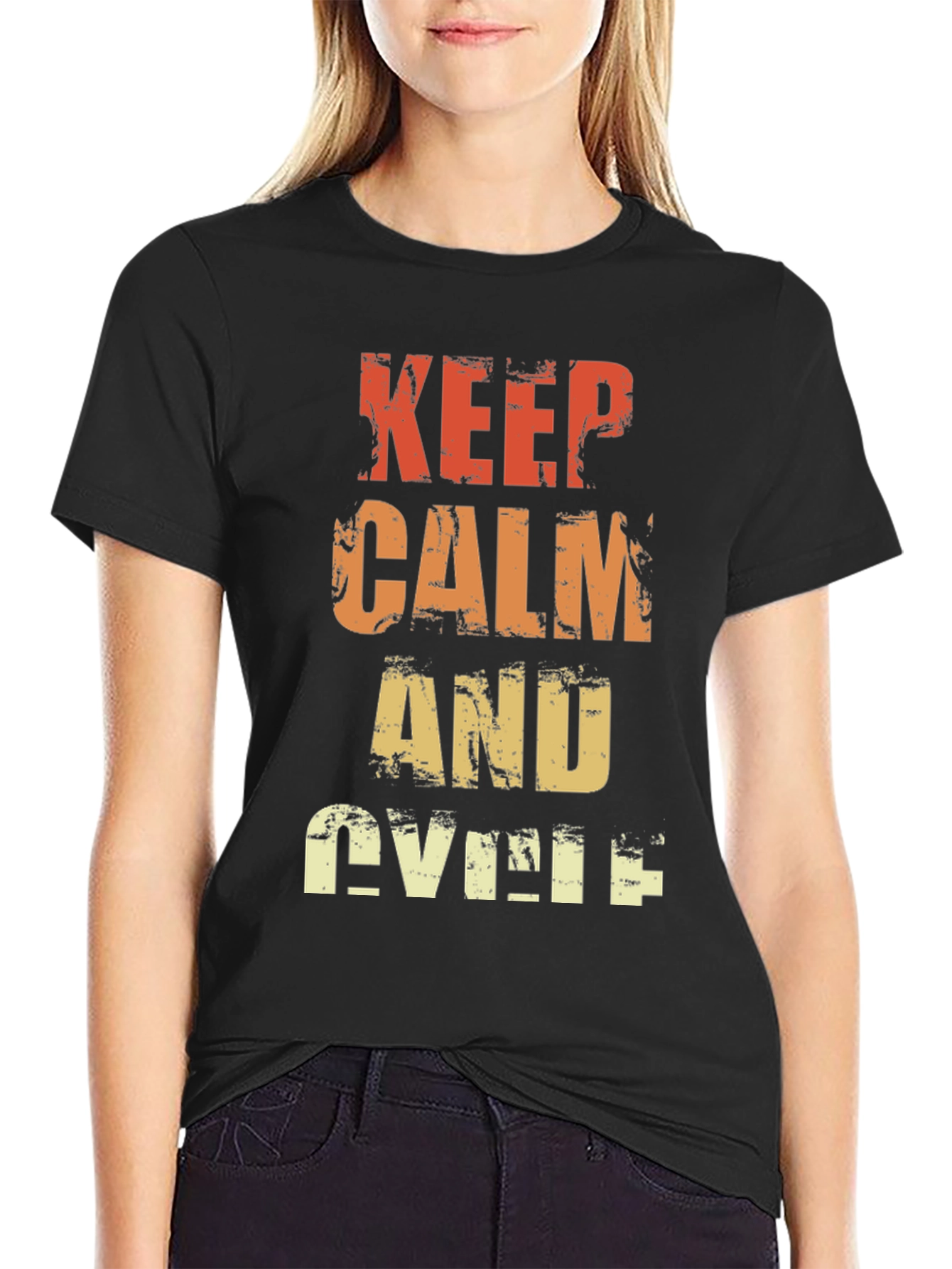 Keep Calm and Cycle T-Shirt - Retro Style