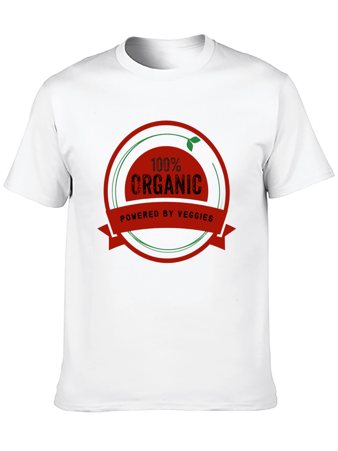 100% Organic Powered by Veggies Black T-Shirt