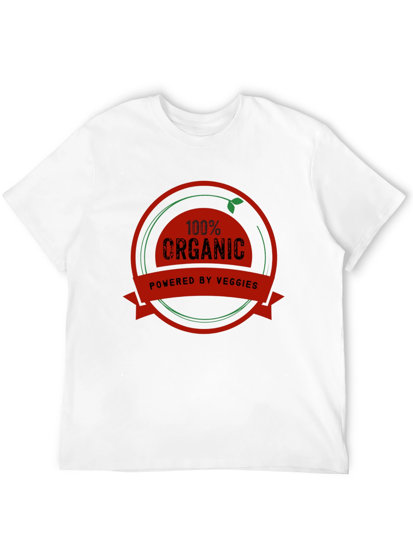 100% Organic Powered by Veggies Black T-Shirt