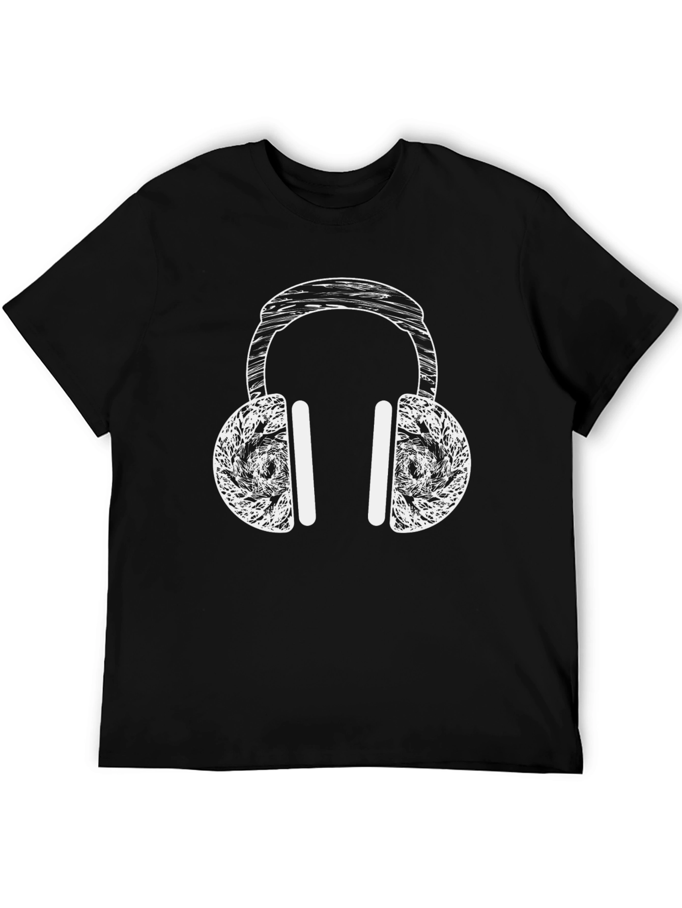 Headphone Graphic T-Shirt - Black