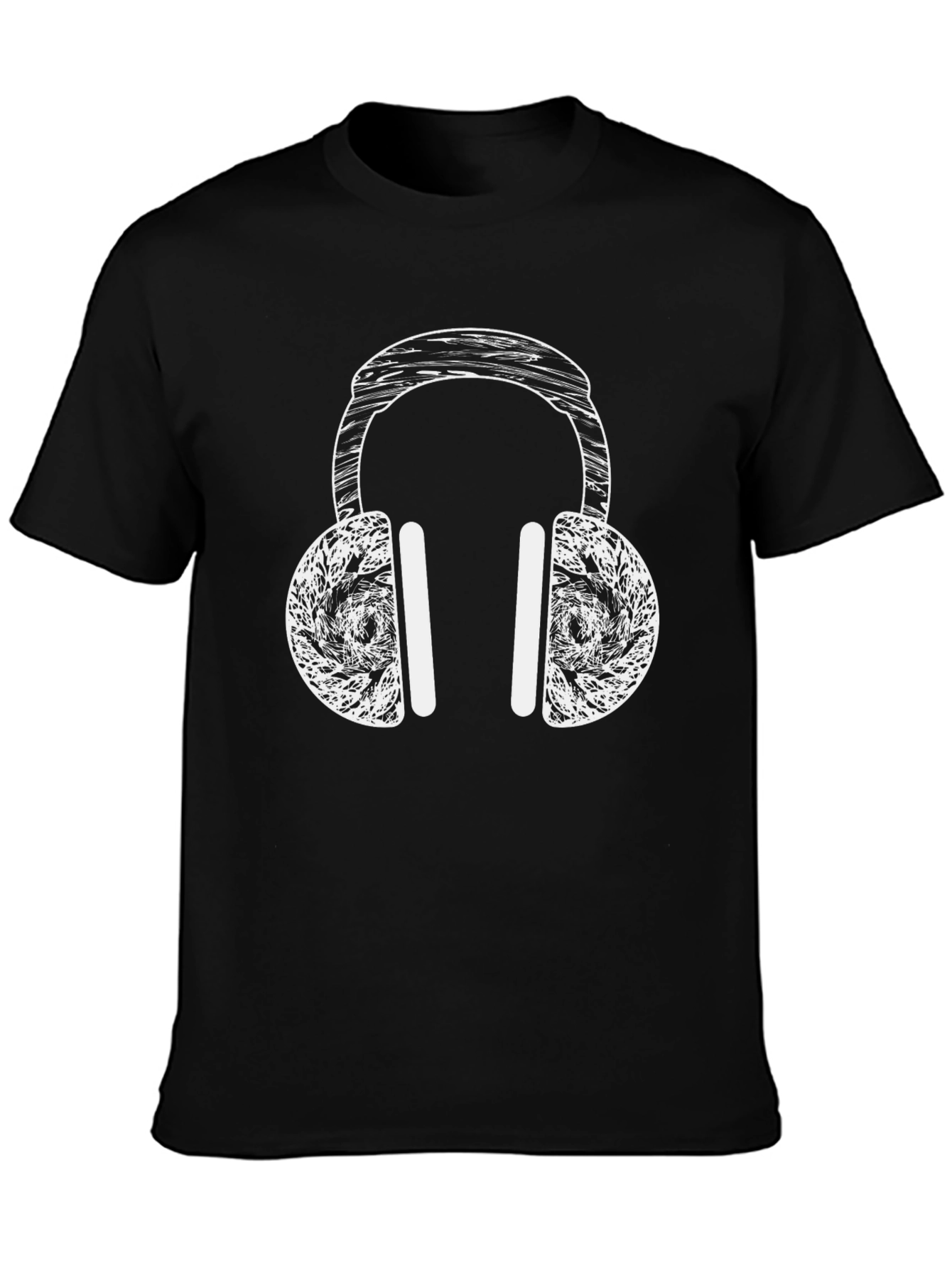 Headphone Graphic T-Shirt - Black