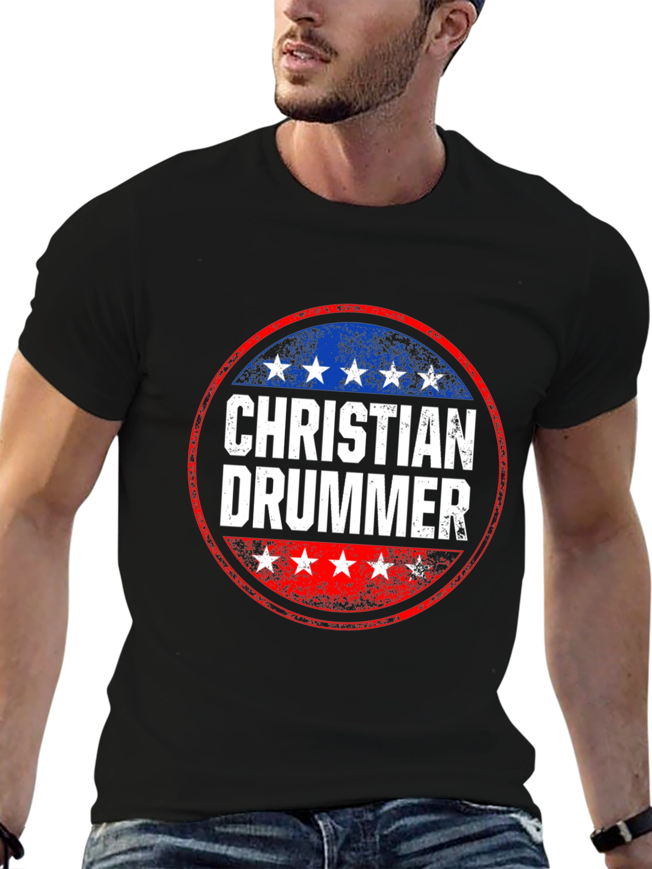 Christian Drummer Graphic T-Shirt