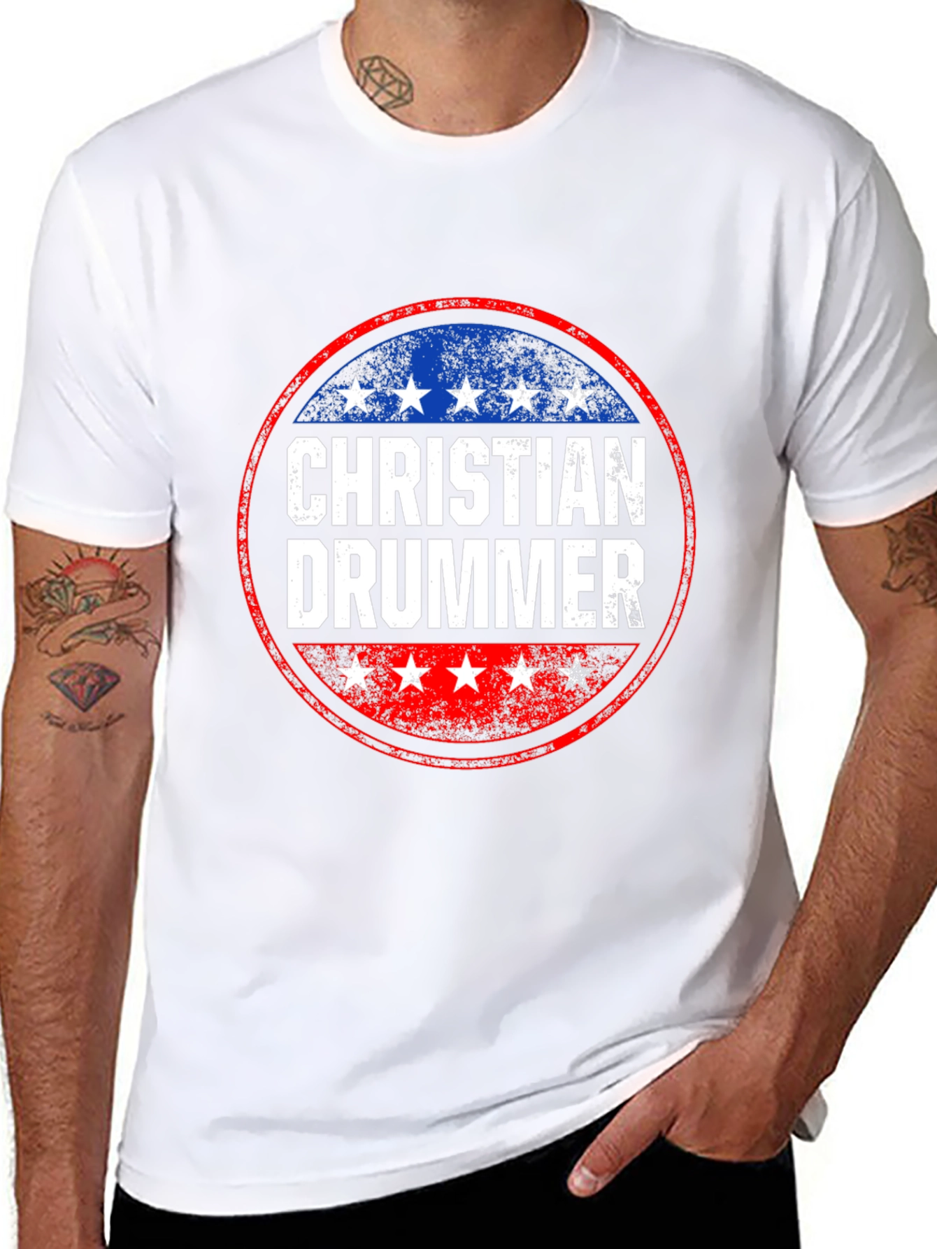 Christian Drummer Graphic T-Shirt