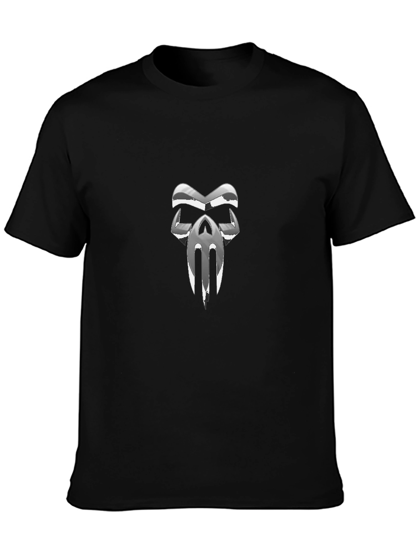Chrome Skull Graphic Black T-Shirt