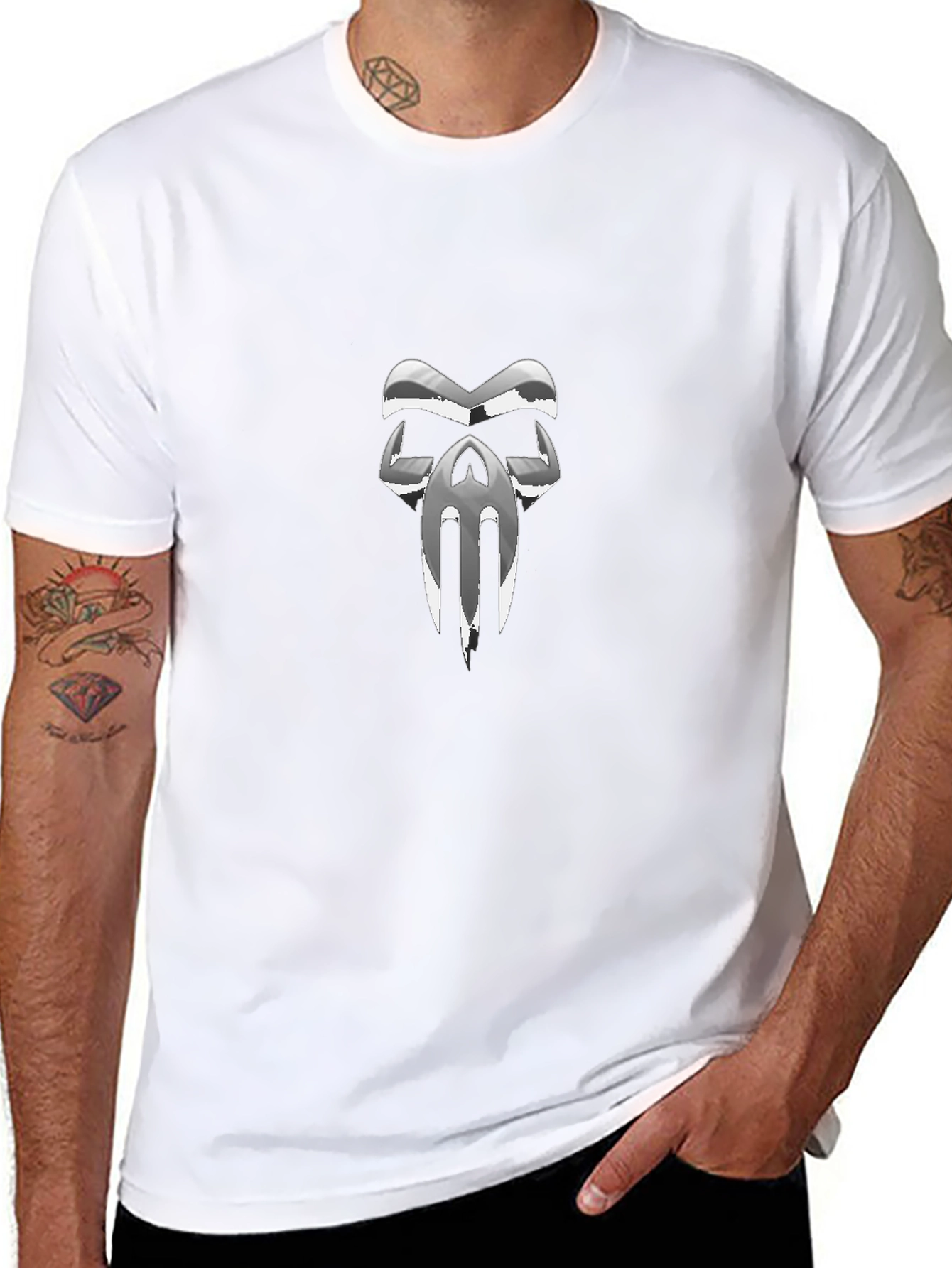 Chrome Skull Graphic Black T-Shirt