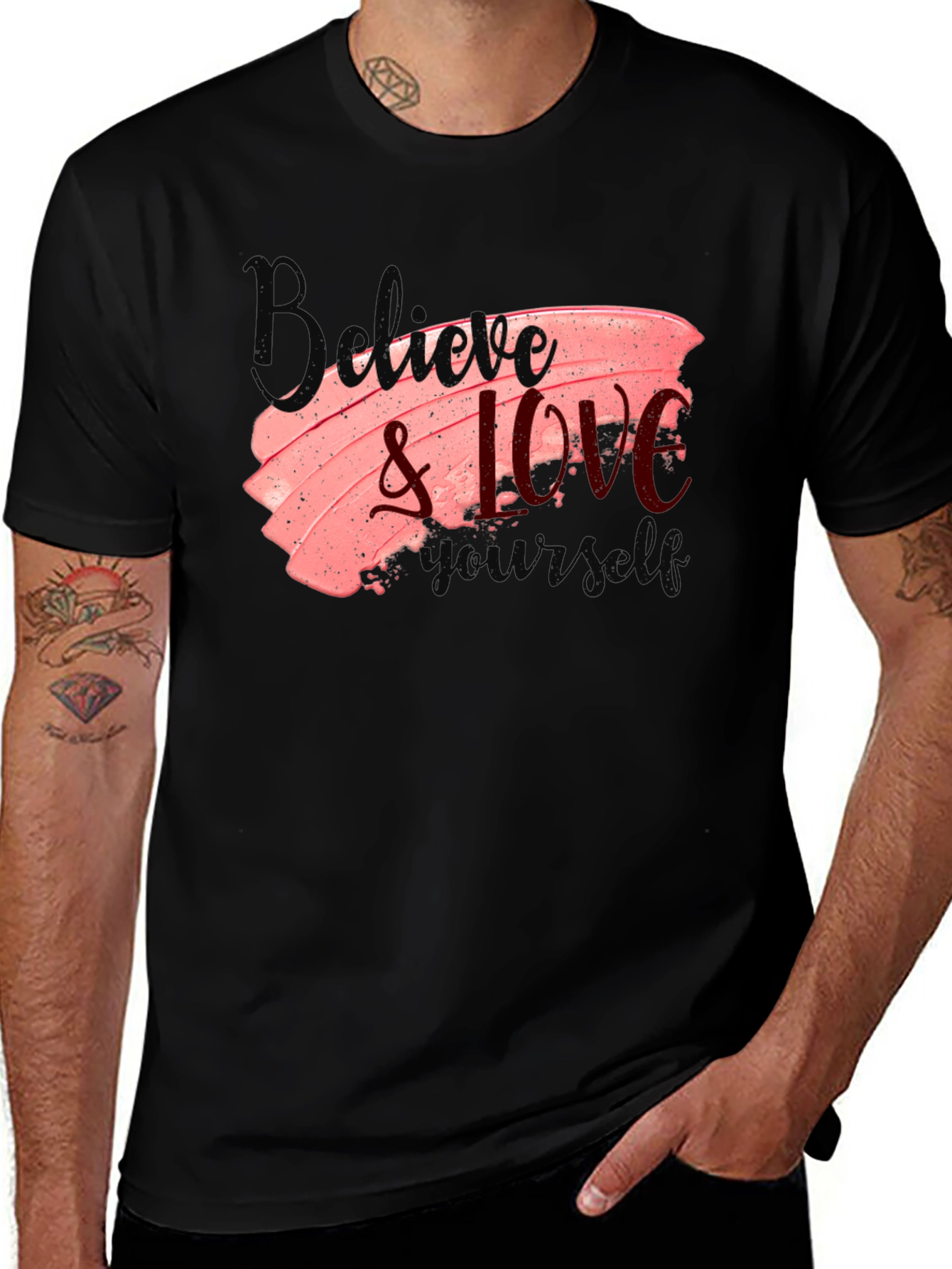 Believe & Love Yourself Black Tee