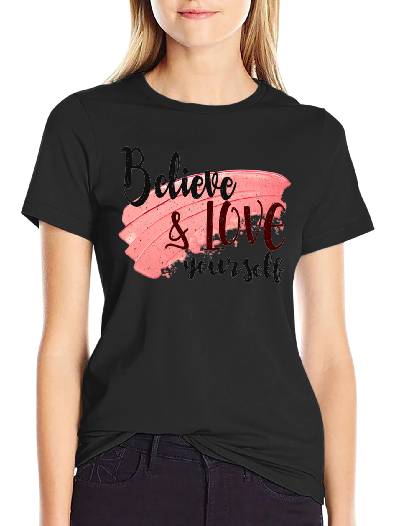 Believe & Love Yourself Black Tee