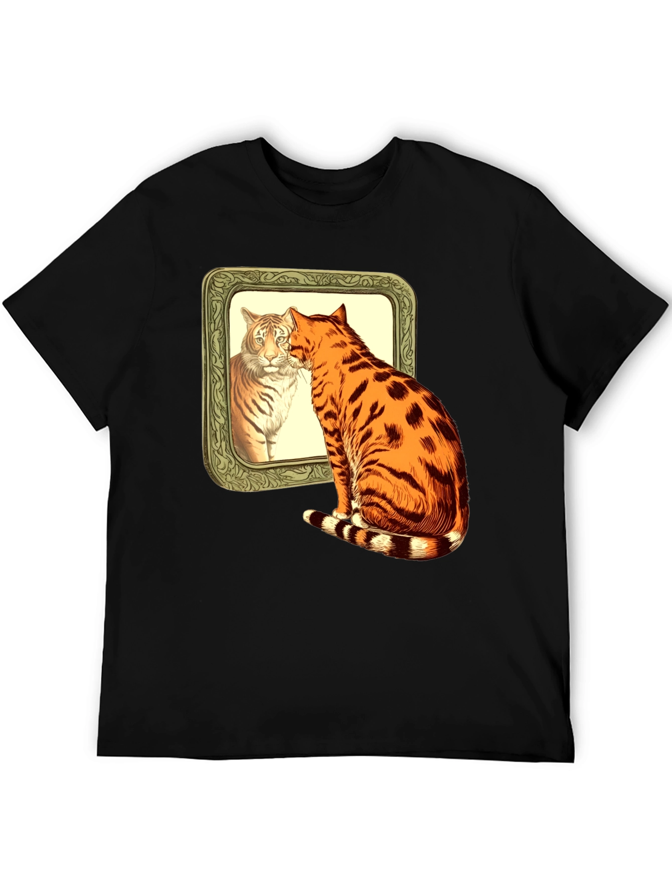 Cat Tiger Reflection Graphic T-Shirt