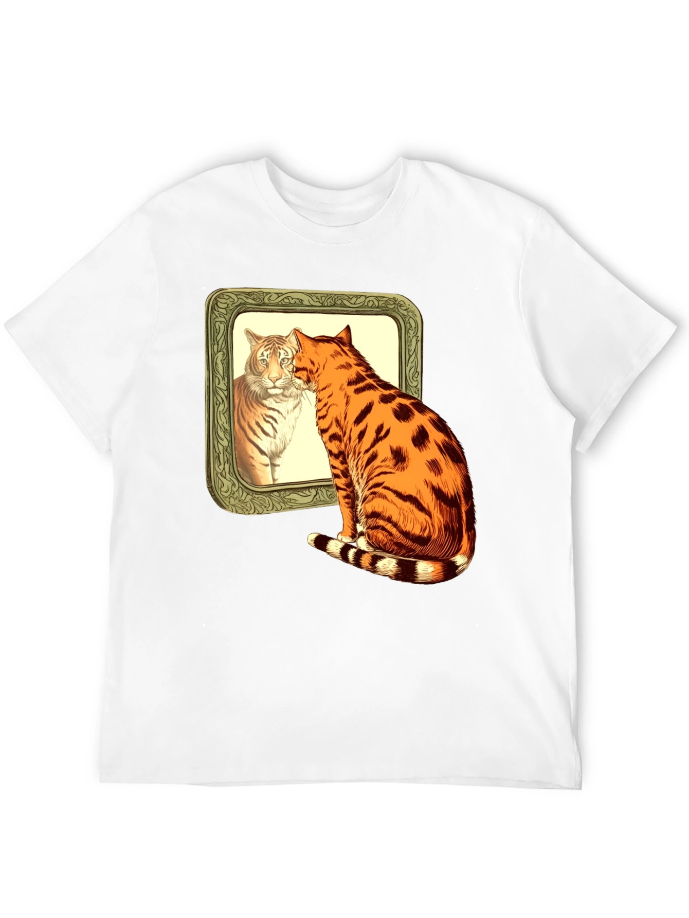 Cat Tiger Reflection Graphic T-Shirt