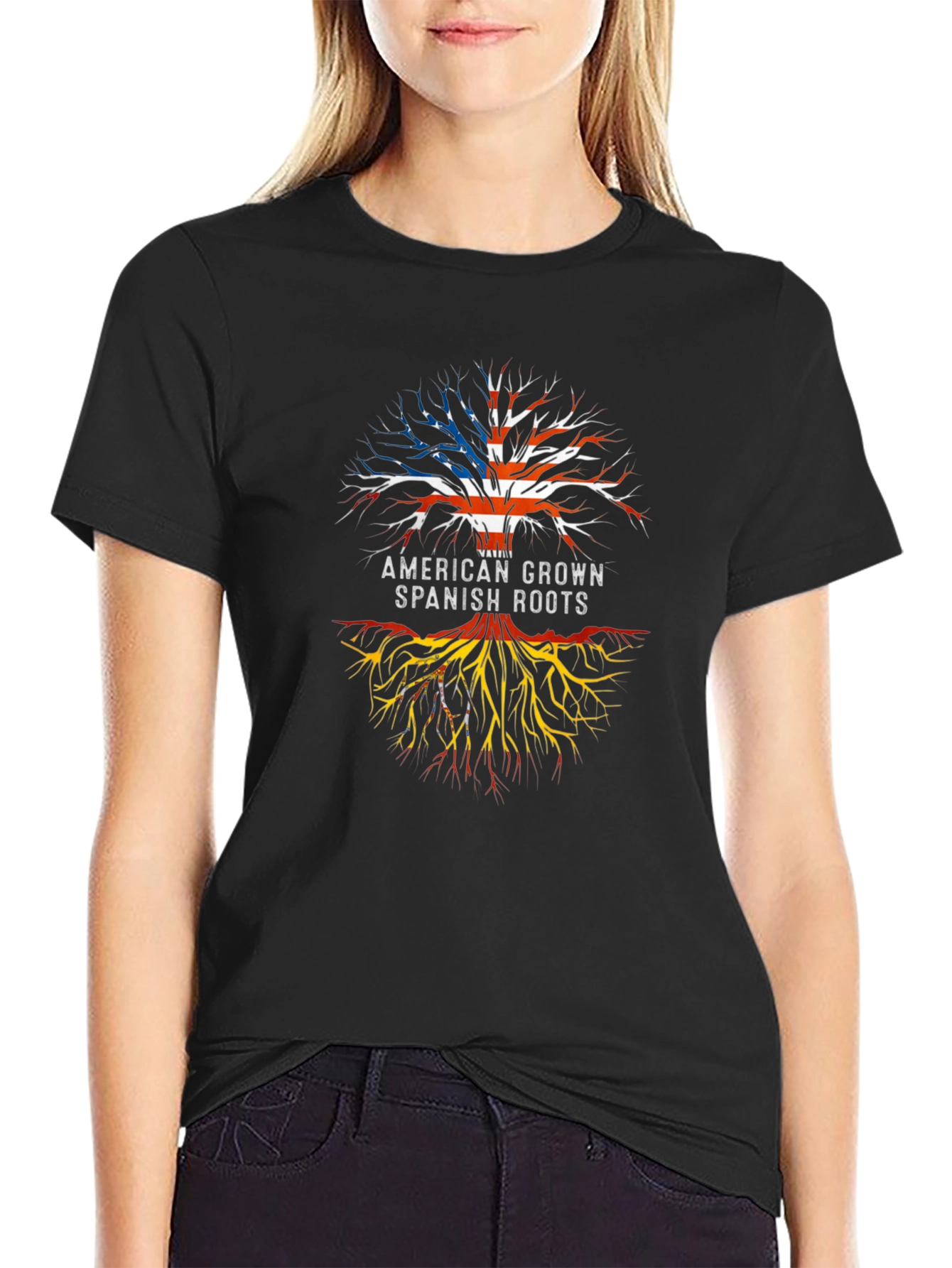 American Grown Spanish Roots Tree T-Shirt