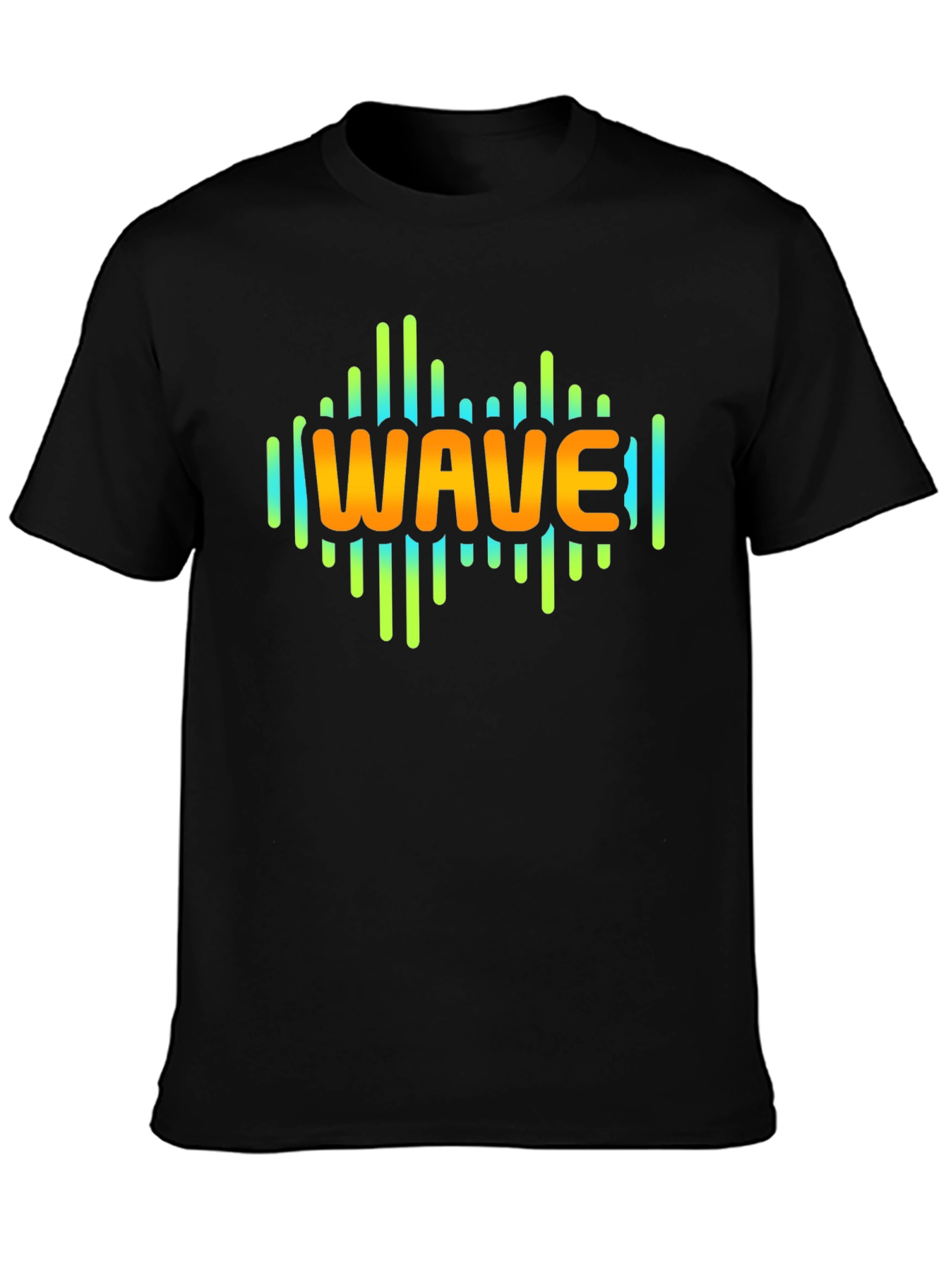 Wave Graphic Black T-Shirt - Trendy Design
