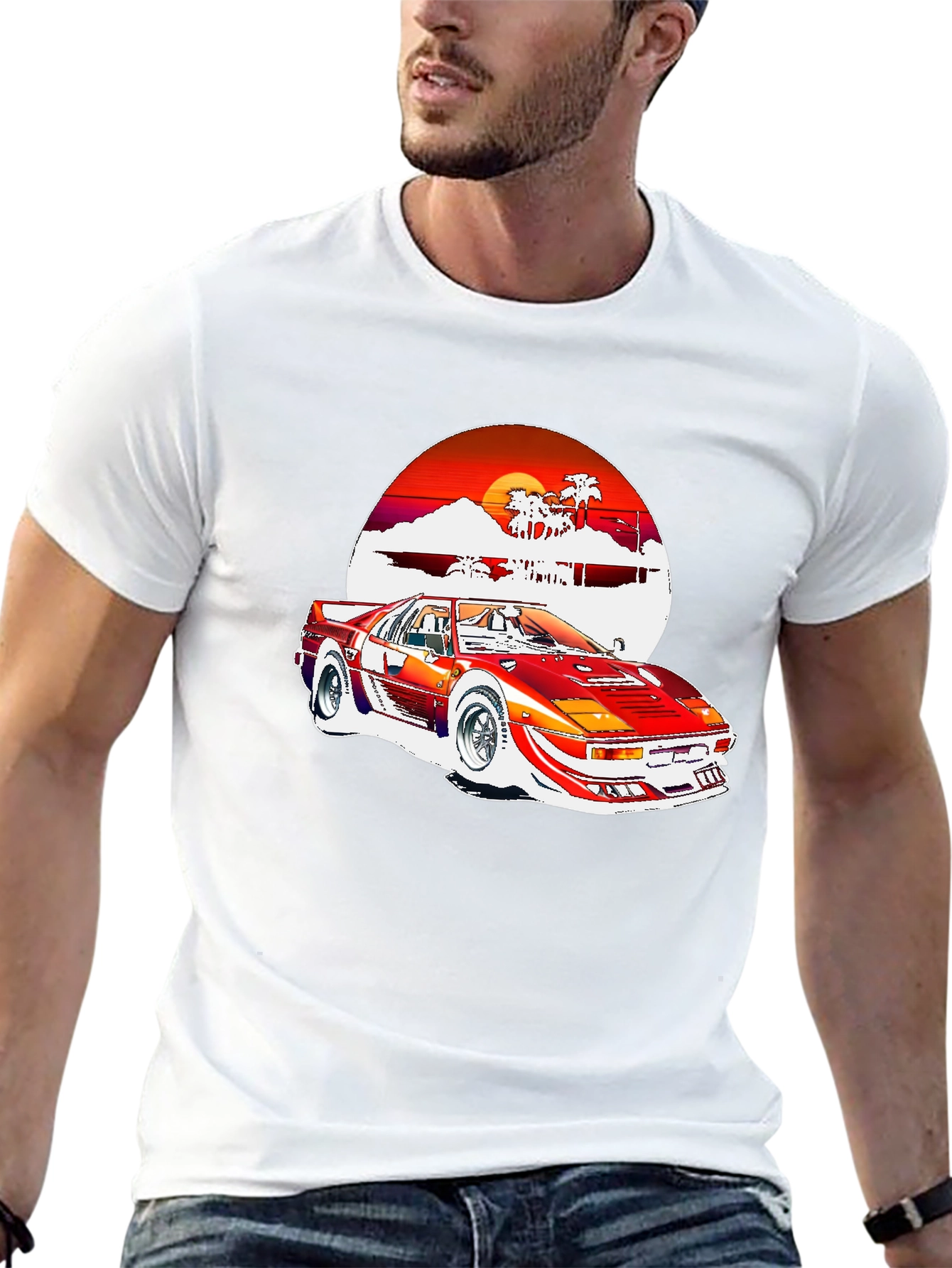 Retro 80s Style Car Graphic Tee