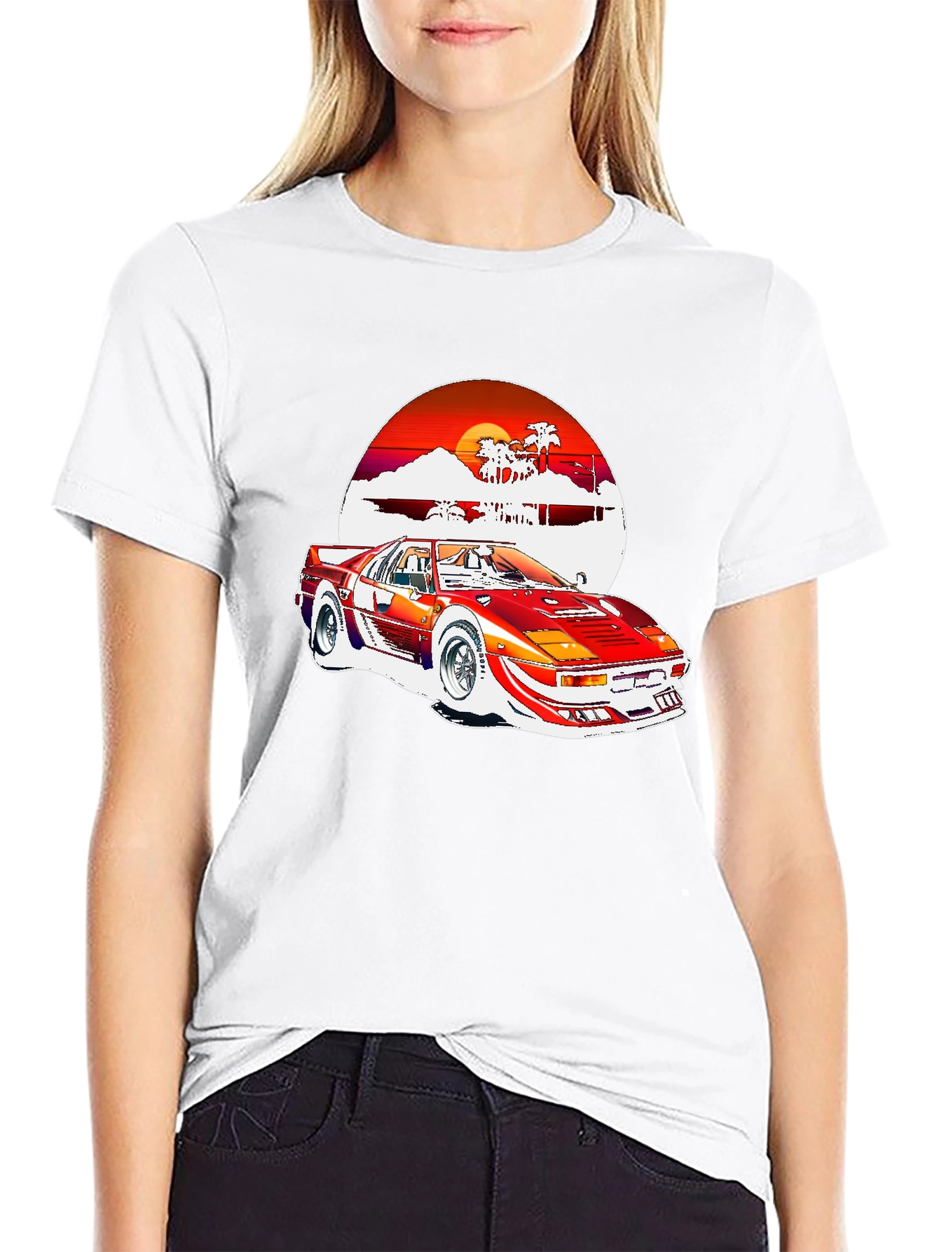 Retro 80s Style Car Graphic Tee