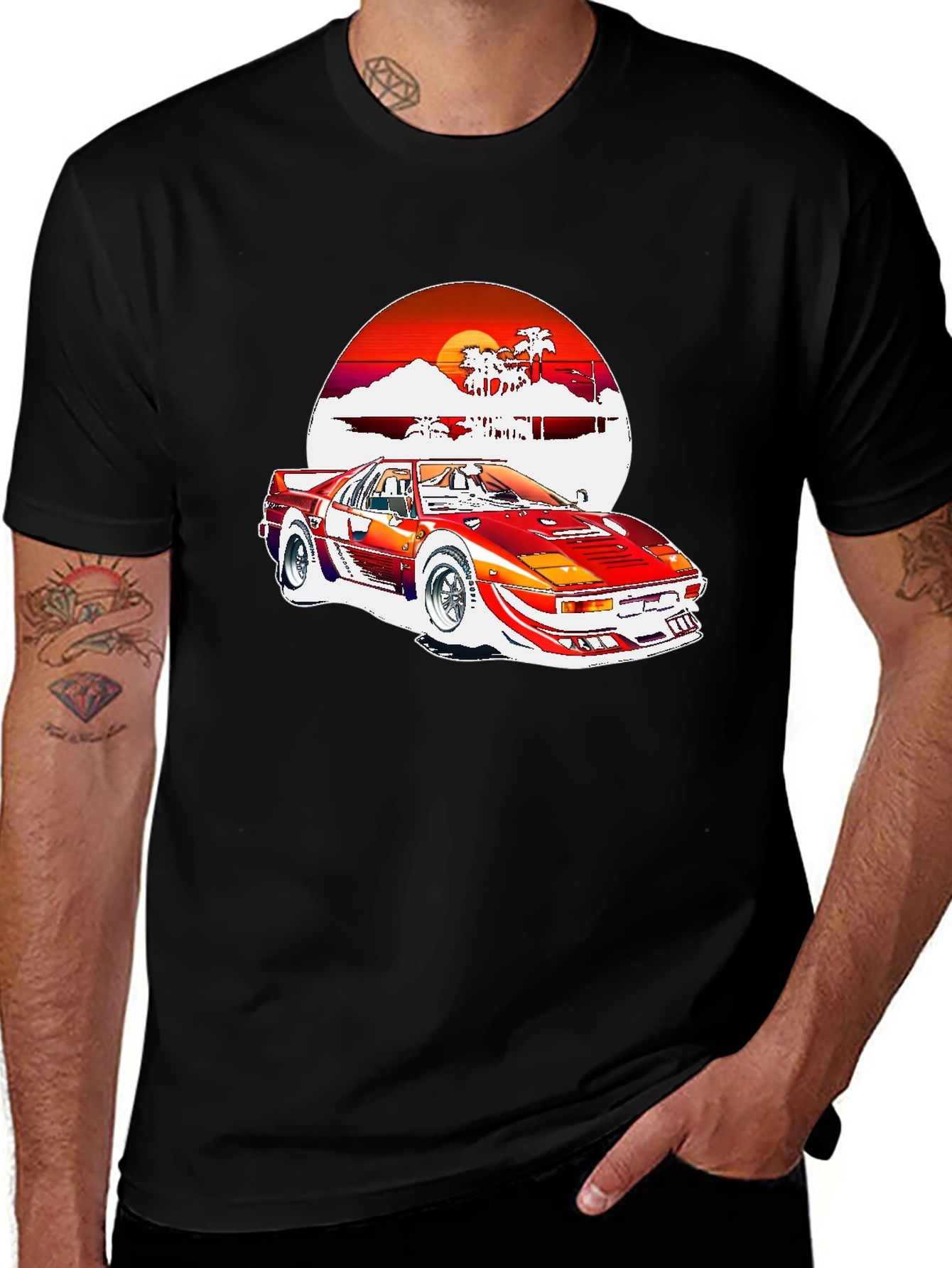 Retro 80s Style Car Graphic Tee
