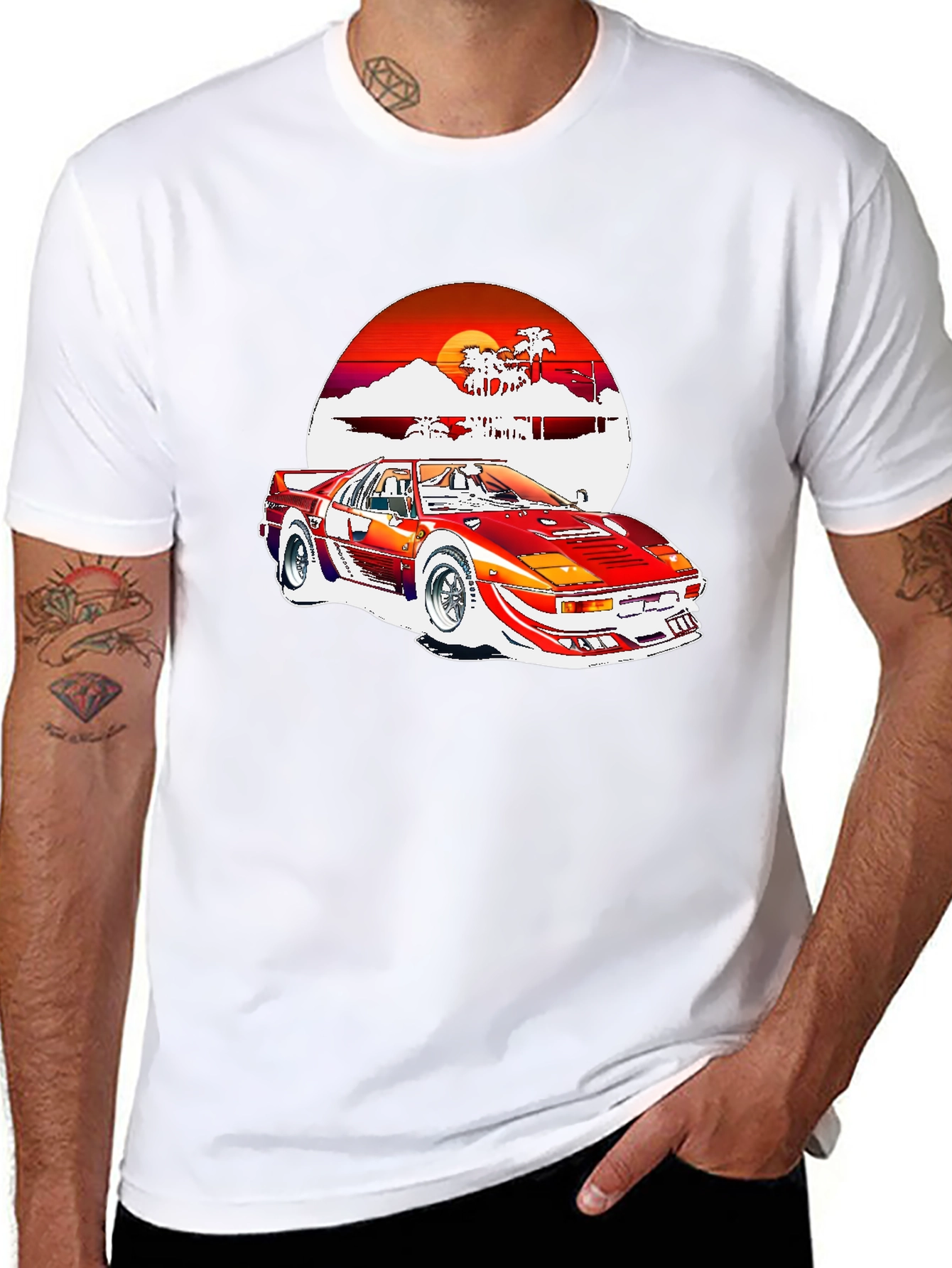 Retro 80s Style Car Graphic Tee