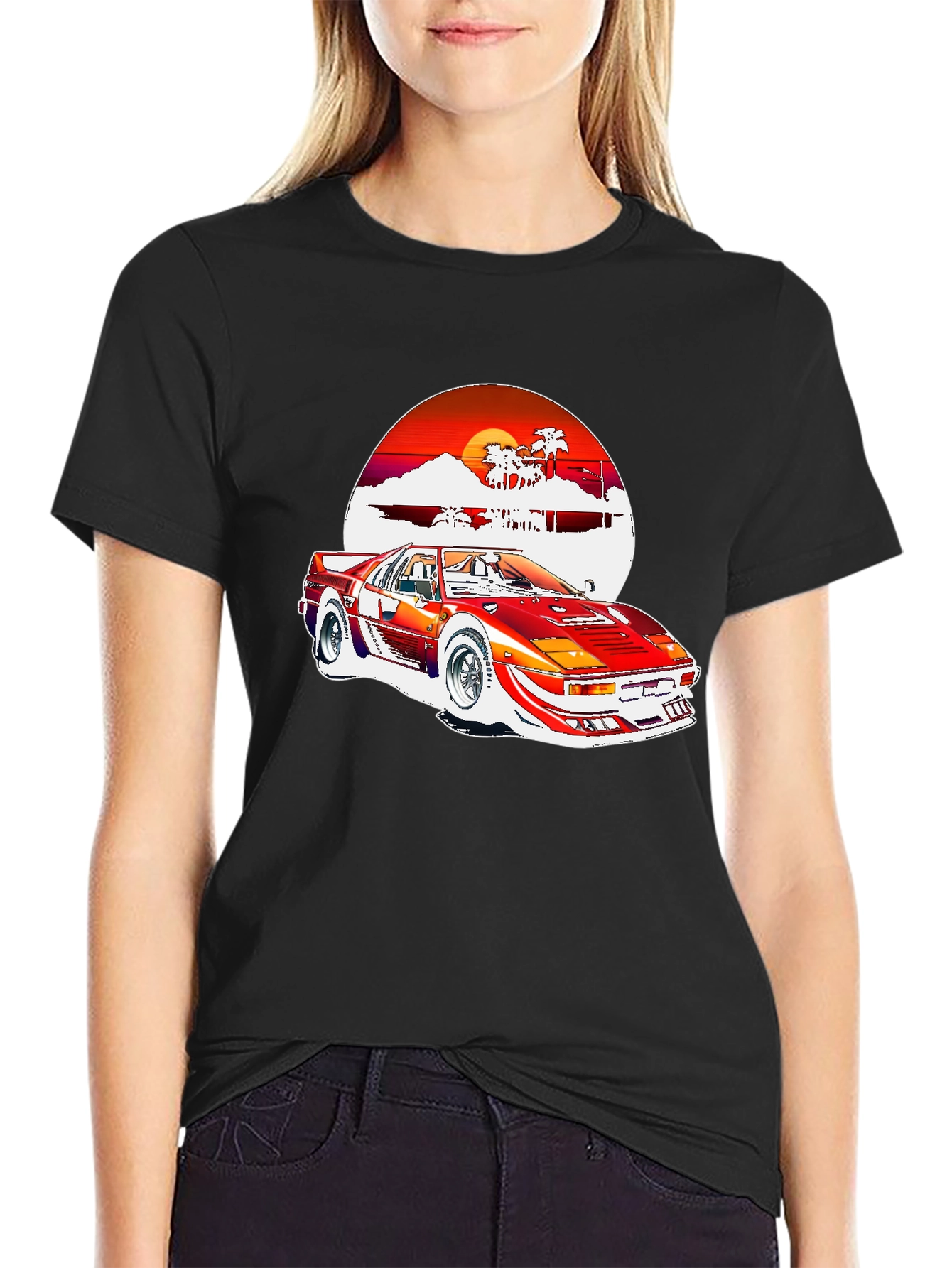 Retro 80s Style Car Graphic Tee
