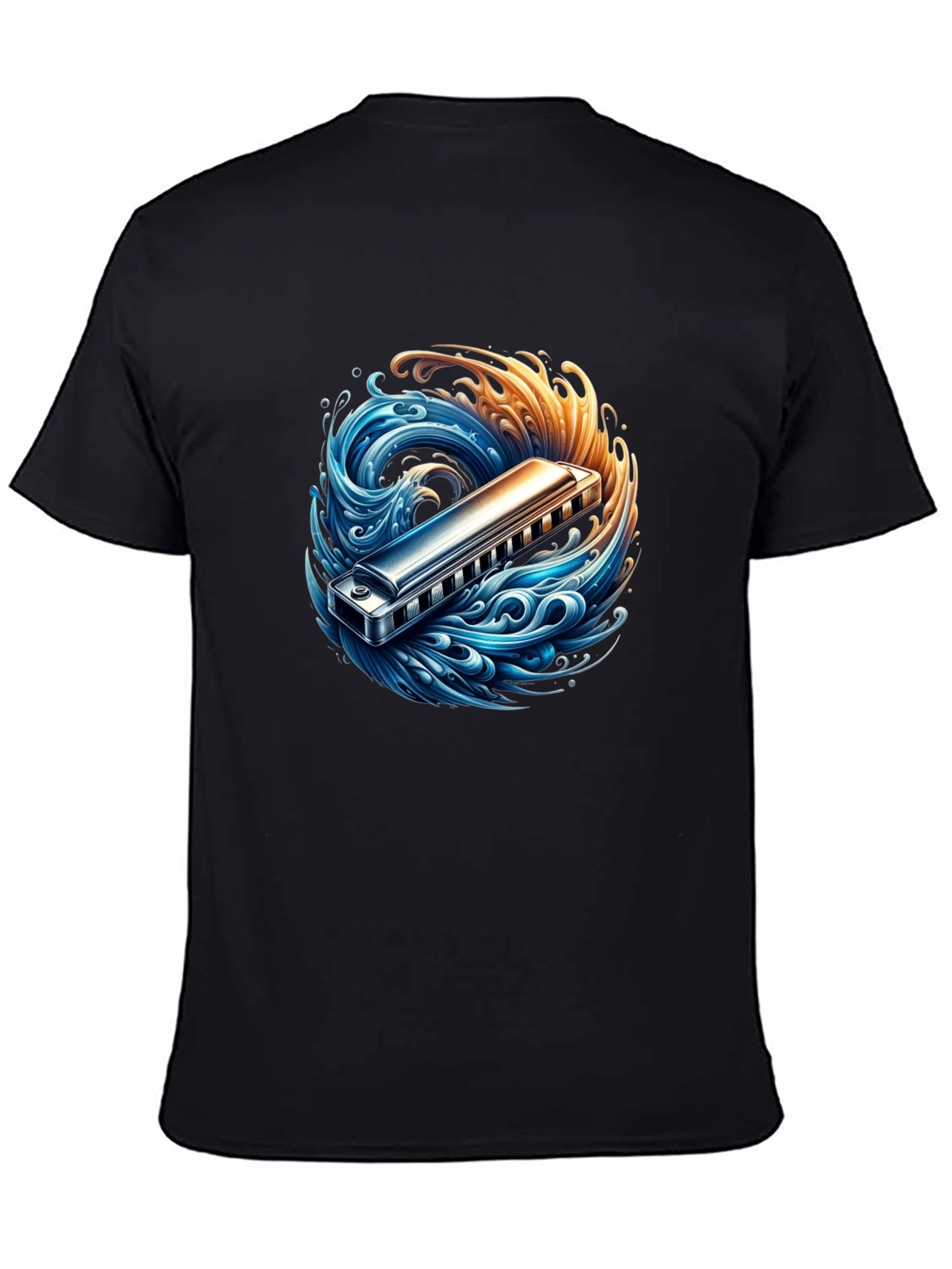 Harmonica Wave Graphic Tee - Music Lovers T-Shirt