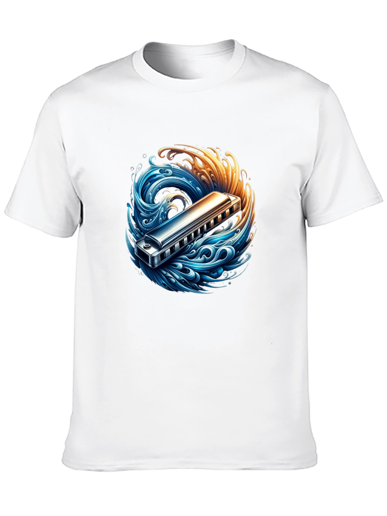 Harmonica Wave Graphic Tee - Music Lovers T-Shirt