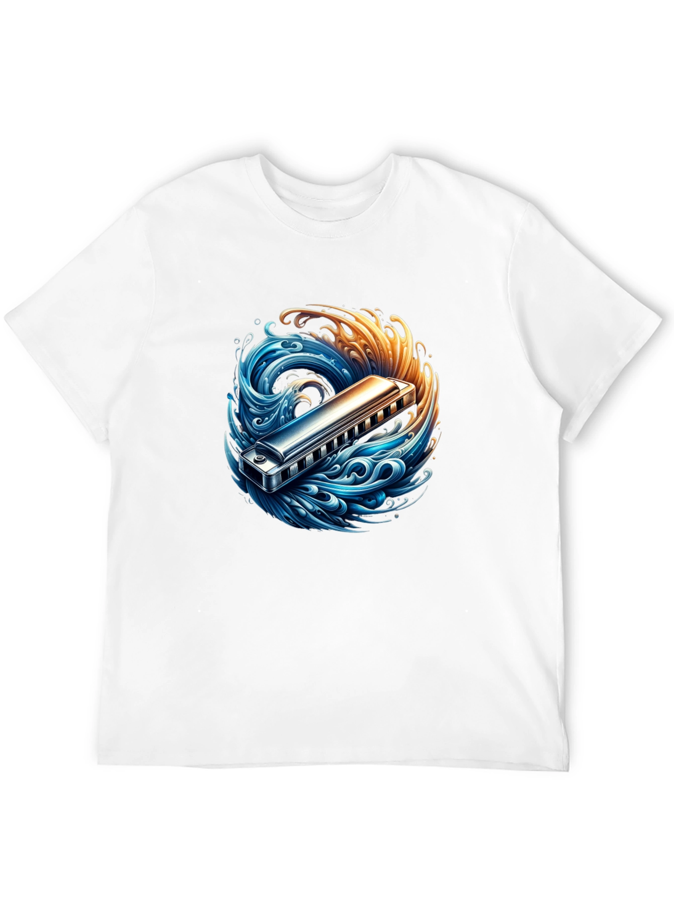 Harmonica Wave Graphic Tee - Music Lovers T-Shirt