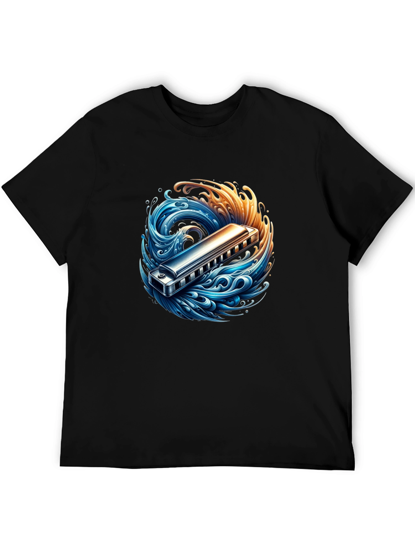 Harmonica Wave Graphic Tee - Music Lovers T-Shirt