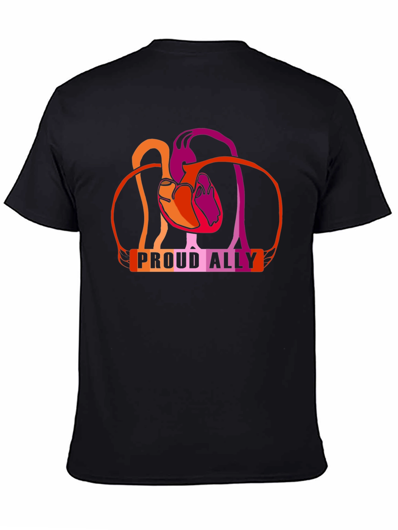 Proud Ally Heart Lesbian Pride T-Shirt