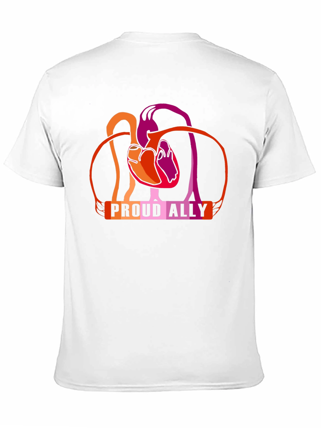 Proud Ally Heart Lesbian Pride T-Shirt